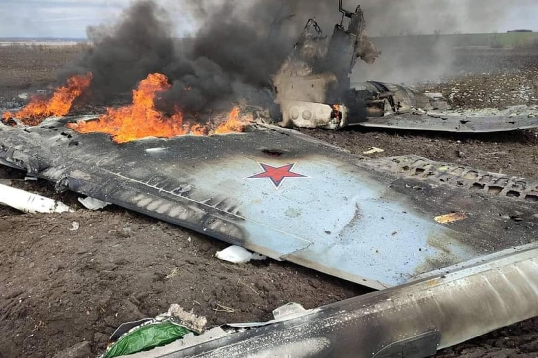 Images such as this, which depict the remains of Russian fighting aircraft SU-35 after it was downed by the Ukrainian forces, could hurt demand for Russian arms among Southeast Asian countries. File photo: Reuters