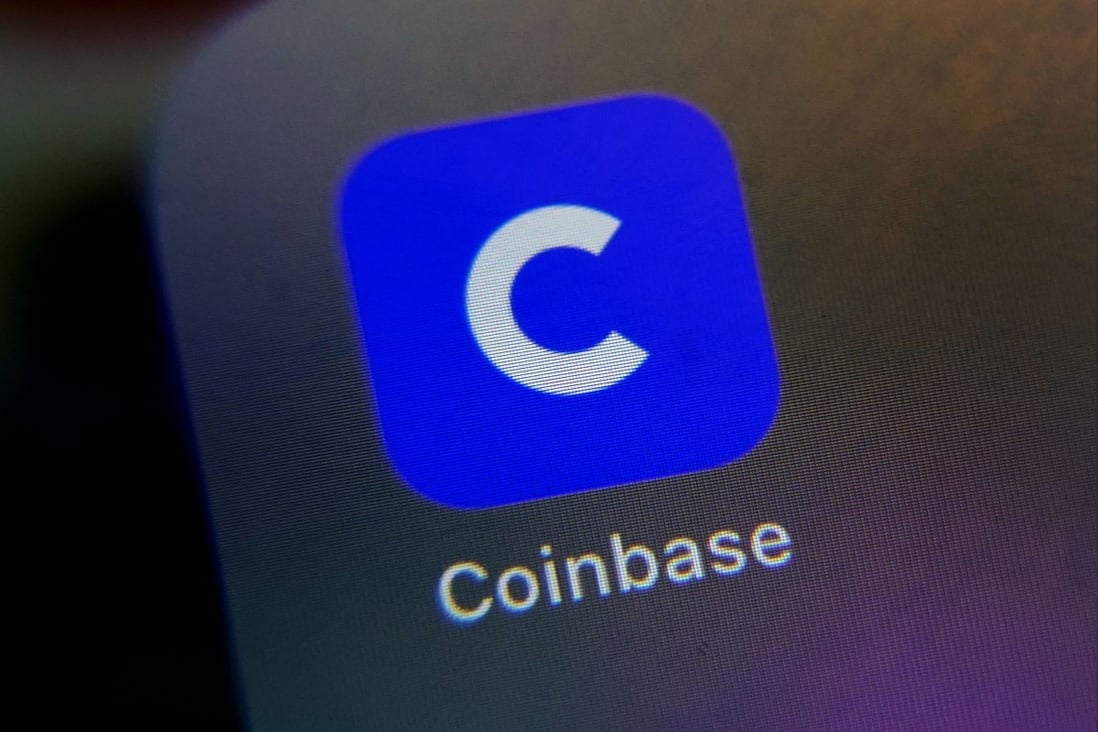 The mobile phone icon for the Coinbase app shown on April 13, 2021. Photo: AP