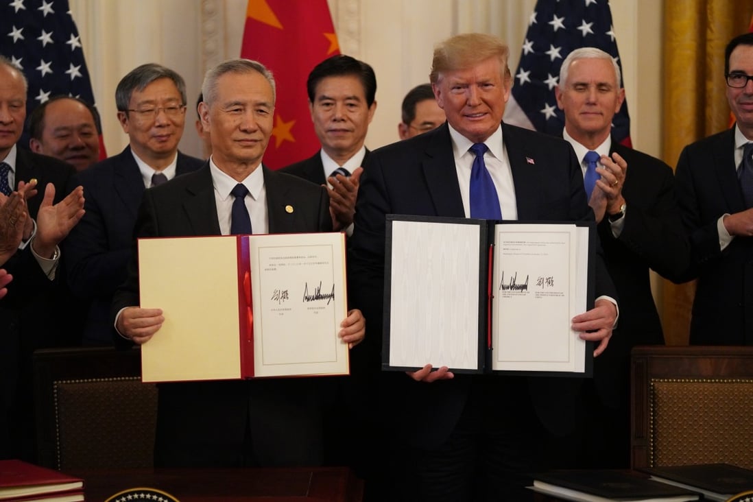 A phase-one trade deal between the two sides was signed in January 2020, but China bought less than 60 per cent of the US exports it had committed to over the two years of the agreement. Photo: Xinhua
