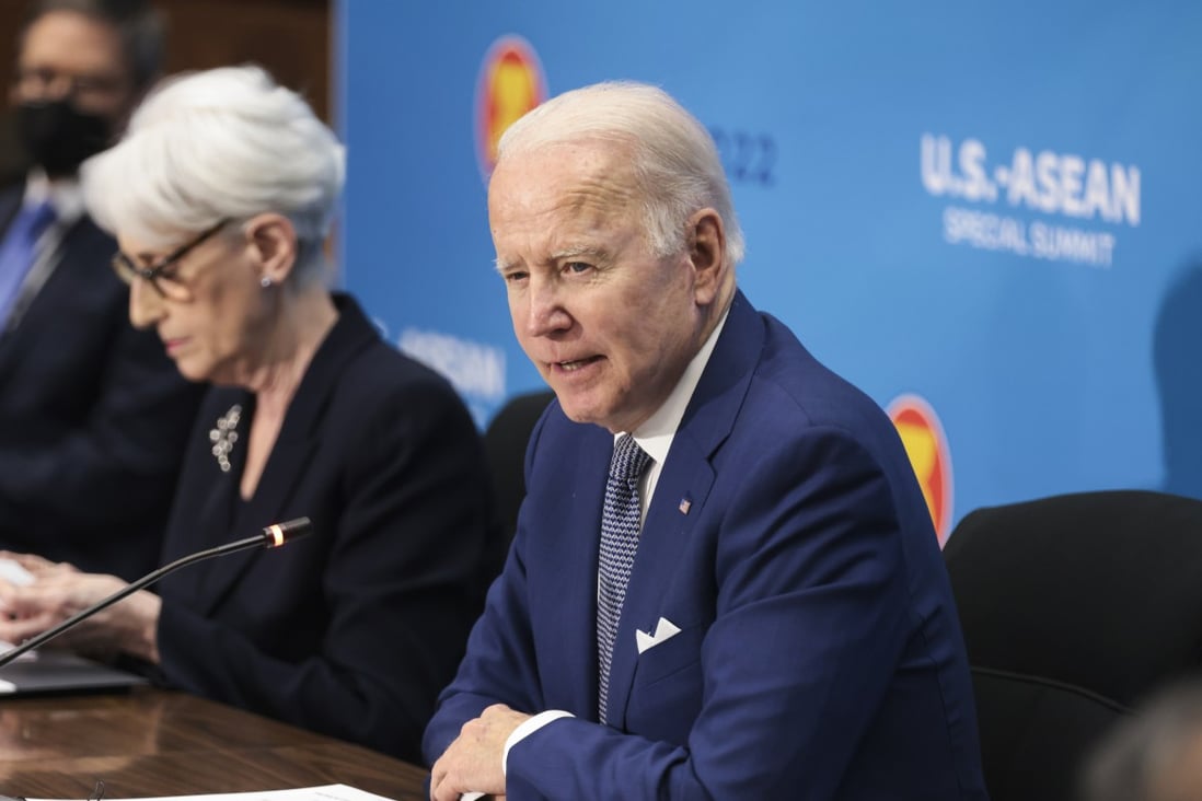 US President Joe Biden speaks during the US-Association of Southeast Asian Nations (ASEAN) special summit in Washington on Friday,. Photo: Bloomberg