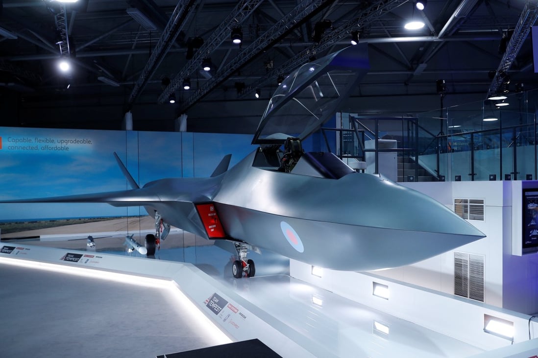 A model of the ‘Tempest’ fighter jet being developed for Britain’s Royal Air Force is seen at an airshow in 2018. The new Japanese jet will reportedly be based on a similar design. Photo: Reuters