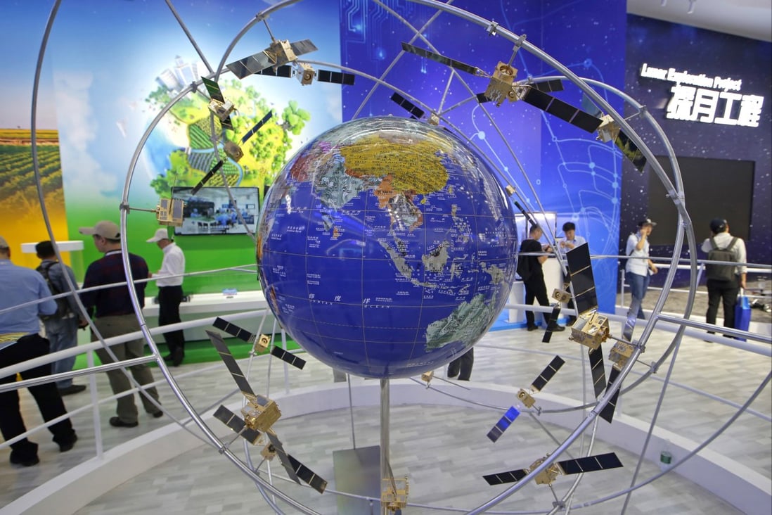 A model of China’s BeiDou satellite navigation system, which was completed in 2020. Photo: AP