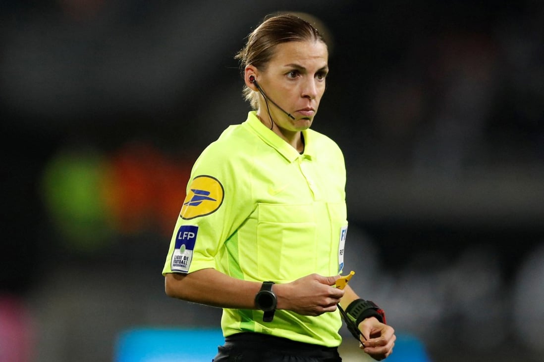 Referee Stephanie Frappart was one of three female officials selected to officiate at a men’s World Cup finals for the first time. Photo: Reuters