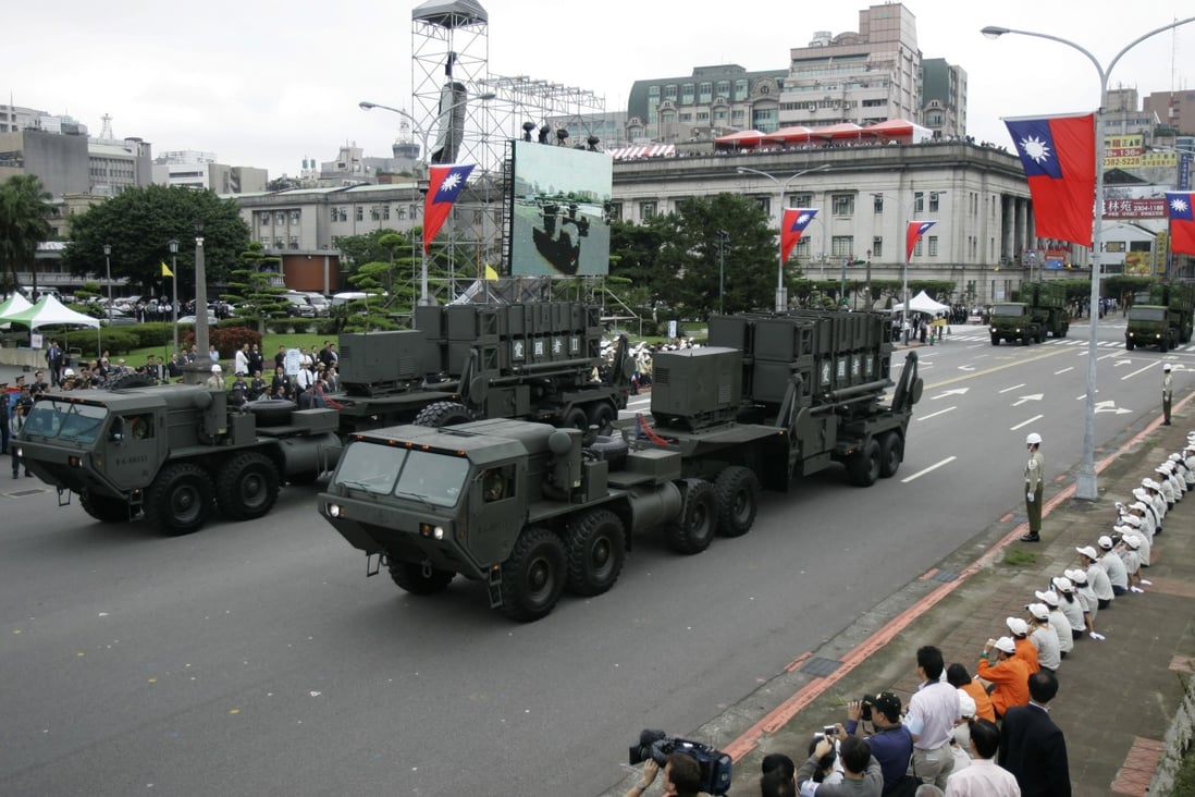 US-made Patriot surface-to-air missile batteries pass during the Taiwan’s National Day parade in Taipei in 2007. Photo: AP