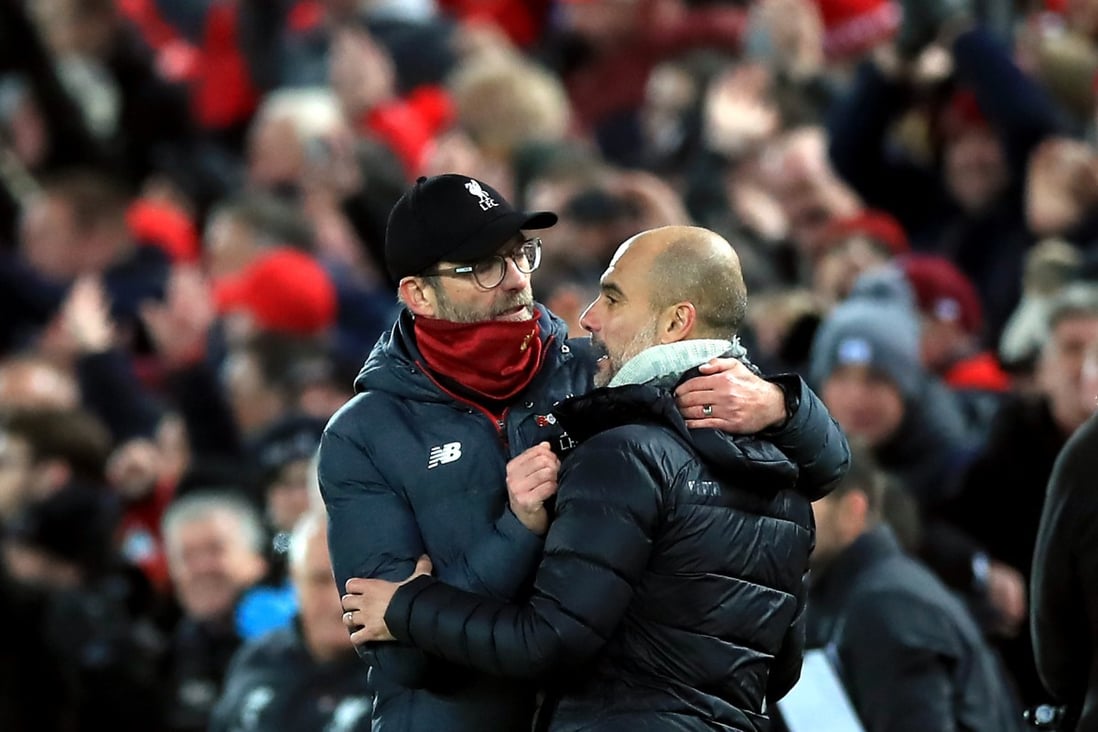 Liverpool manager Jurgen Klopp (left) or Manchester City boss Pep Guardiola will win the Premier League on the title race’s final day. Photo: dpa