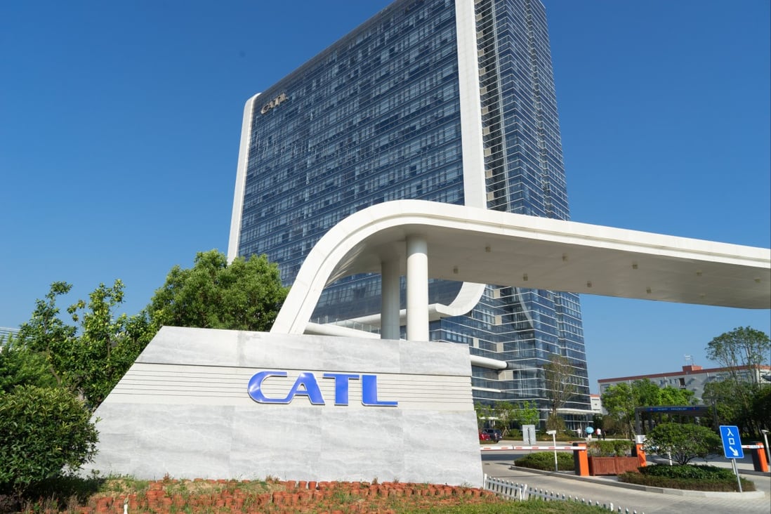 CATL offices in Ningde, in China’s Fujian province. The firm said in July last year that CALB had used its new technology in batteries installed in tens of thousands of vehicles. Photo: Getty Images