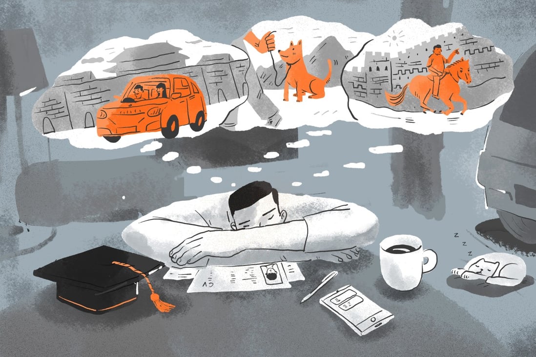 Many of China’s Gen Z-ers are seeking a work-life balance that does not force them to give up on their dreams. Illustration: Brian Wang