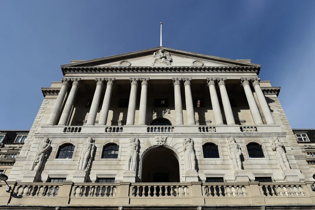 The Bank of England in the City of London. The central bank conducted a stress test on the effects of failing to address climate risks on 19 British-based banks. Photo: EPA 