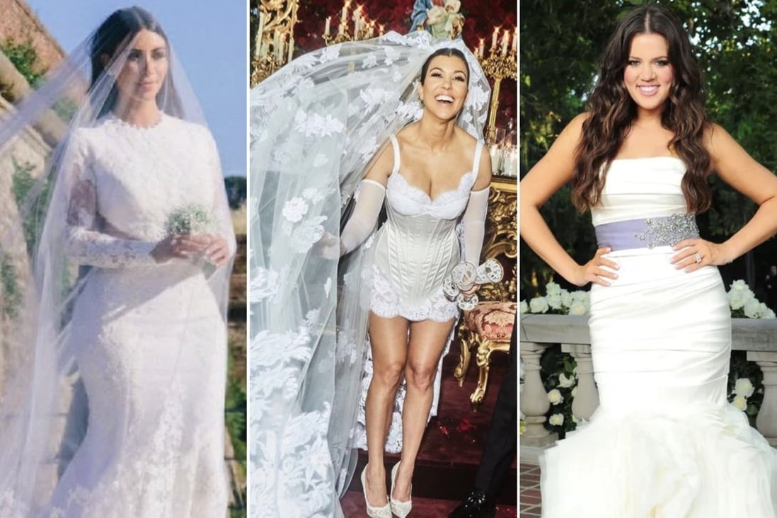 8 Kardashian wedding dresses, from Kourtney and Travis Barker’s Dolce