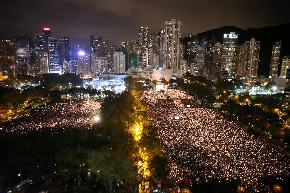 Victoria Park on June 4, 2019, the 30th anniversary of the Tiananmen Square incident in 1989. Photo: Winson Wong
