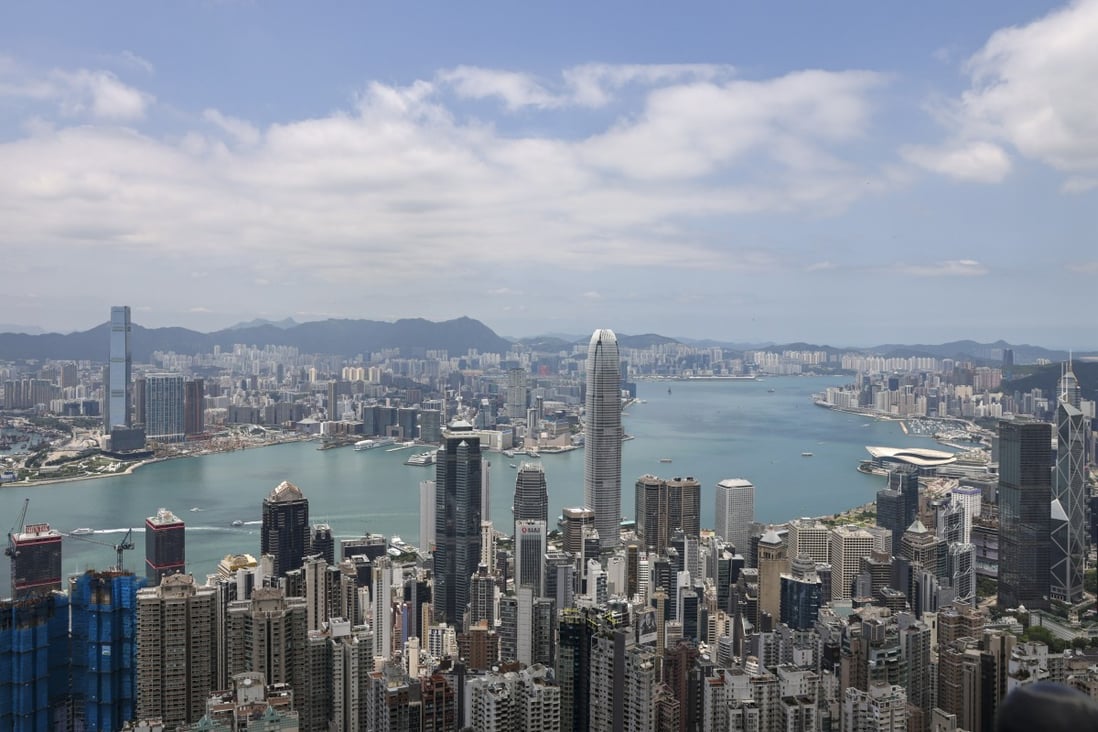 The skyline of Hong Kong’s Victoria Harbour is seen from The Peak. Photo: K.Y. Cheng