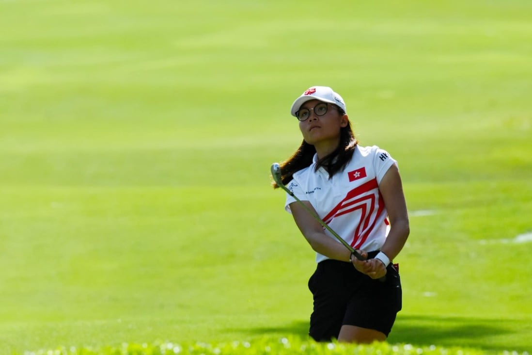 Hong Kong’s Chloe Chan in action during the third round of the Asia-Pacific Amateur Ladies Golf Team Championship, the 42nd Queen Sirikit Cup, at the Laguna National Golf Resort in Singapore. Photo: Queen Sirikit Cup