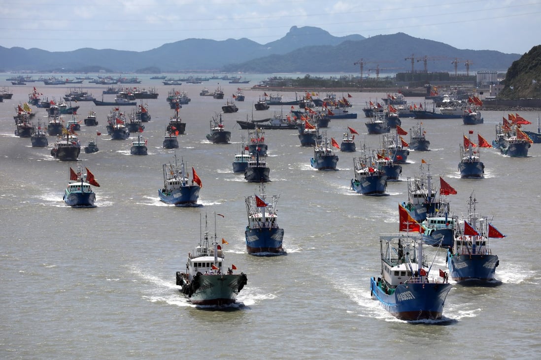 Fishing boats in Zhoushan, east China’s Zhejiang province sail to the East China Sea in Zhoushan, east China’s Zhejiang province, on August 1, 2020, after a fishing ban ended. Photo: VCG