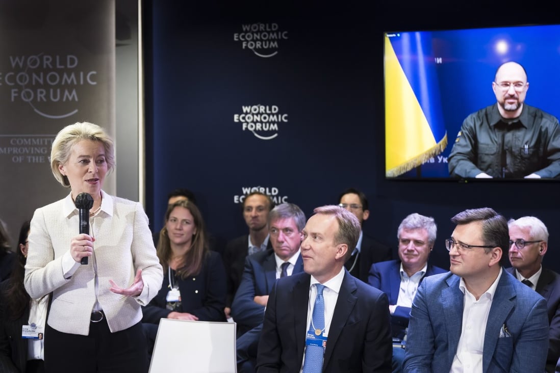 President of the European Commission Ursula von der Leyen speaks during the 51st annual meeting of the WEF in Davos. Photo: EPA-EFE