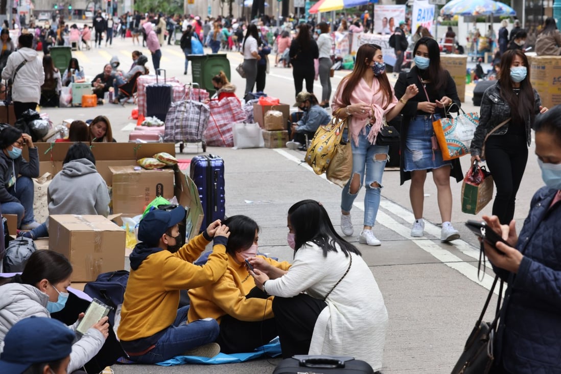 The grace and generosity of foreign domestic helpers gathering in Hong Kong’s Central on Sunday inspired New York filmmaker Stefanos Tai to create “We Don’t Dance For Nothing”, a film that captures their humanity. Photo: SCMP/Nora Tam