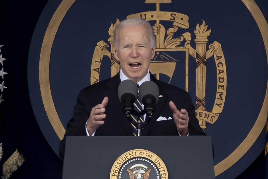 US President Joe Biden at the US Naval Academy graduation and commissioning ceremony.  Photo: EPA-EFE