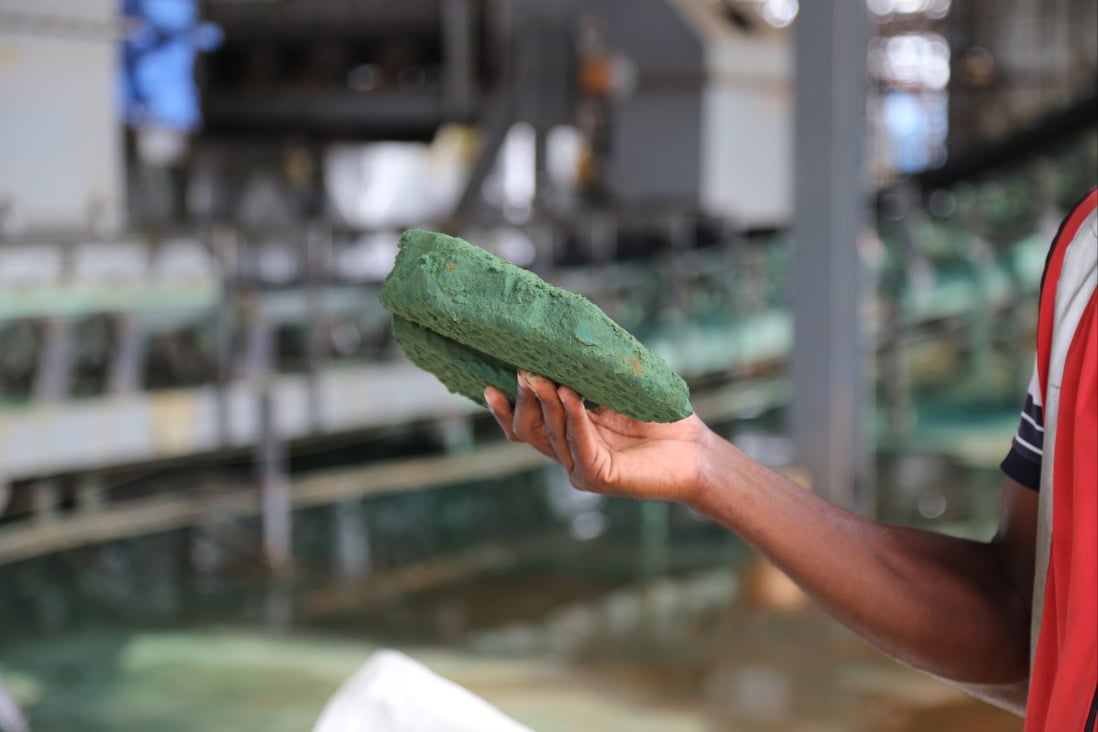Raw cobalt is seen after a first transformation in a plant in Lubumbashi, Democratic Republic of Congo, on February 16, 2018, before being exported to China to be refined. Photo: AFP