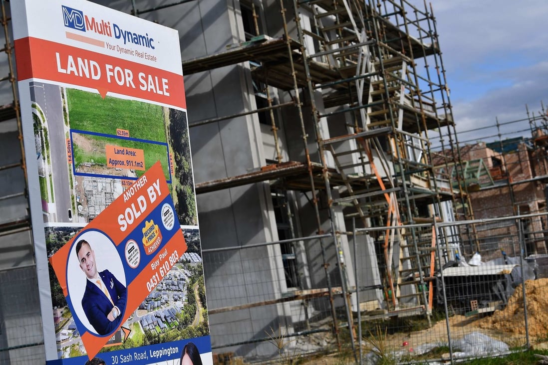 Houses under construction are seen in a suburb of western Sydney on May 4. Growth in Australia’s home prices slowed in April, but that needs to be put in perspective. Photo: AFP