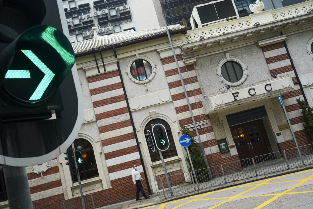 A view of the Foreign Correspondents’ Club in Central on April 26. Photo: Felix Wong
