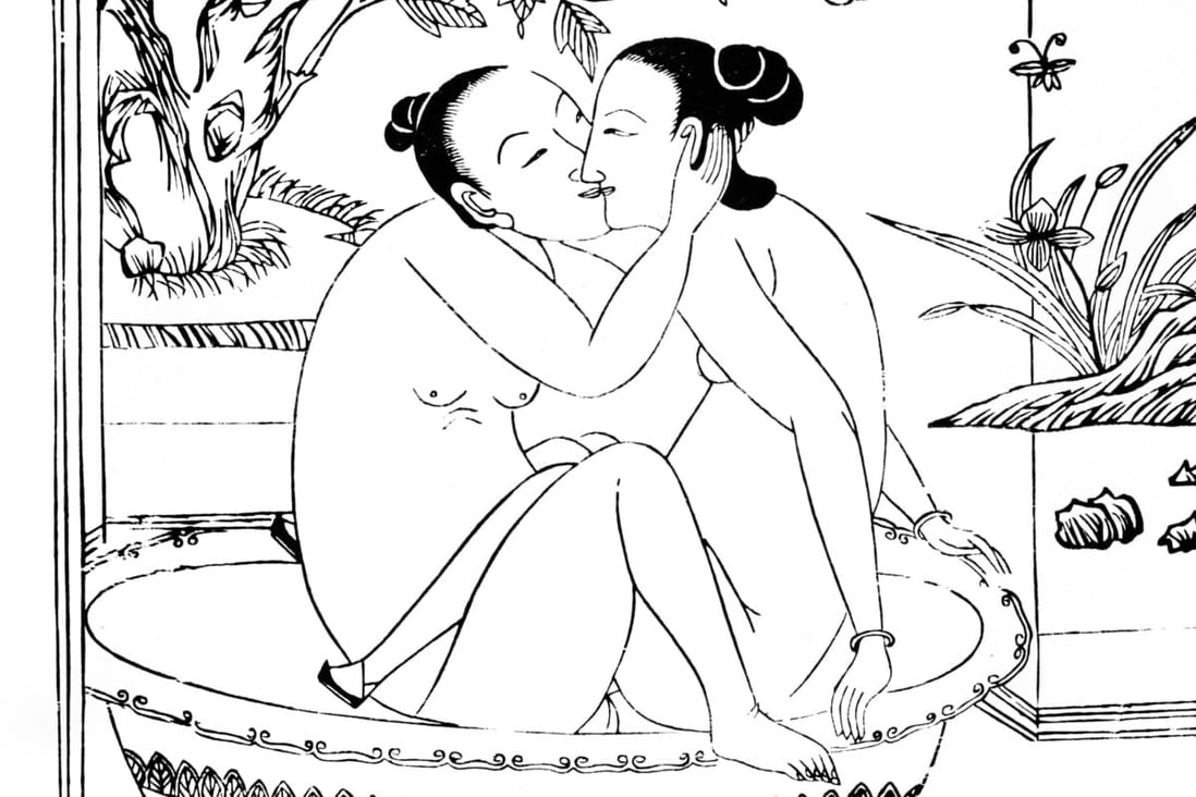 An erotic Chinese engraving. Pornographic paintings were used for thousands of years in China for sex education. Photo: Getty Images