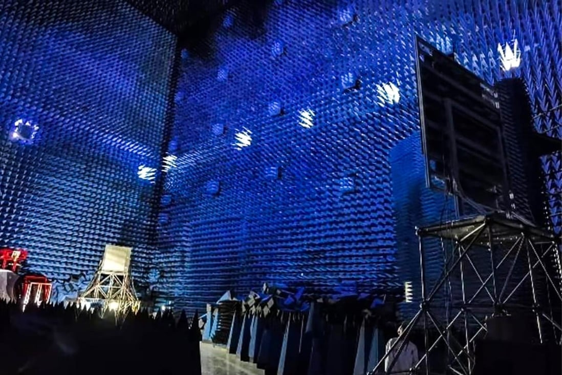 A microwave power transmission experiment on the ground. Photo: Dong Shiwei, National Key Laboratory of Science and Technology on Space Microwave, China Academy of Space Technology in Xian