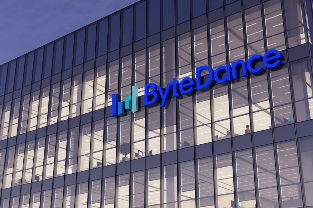 ByteDance’s logo seen atop its headquarters in Beijing on November 5, 2021. Photo: Shutterstock