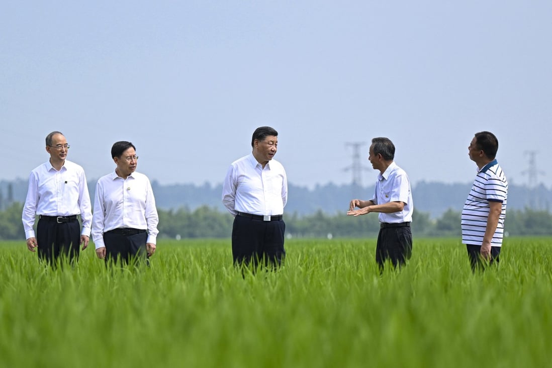 Chinese President Xi Jinping has emphasised the importance of using modern farming methods to boost grain production during a visit to Sichuan province. Photo: Xinhua