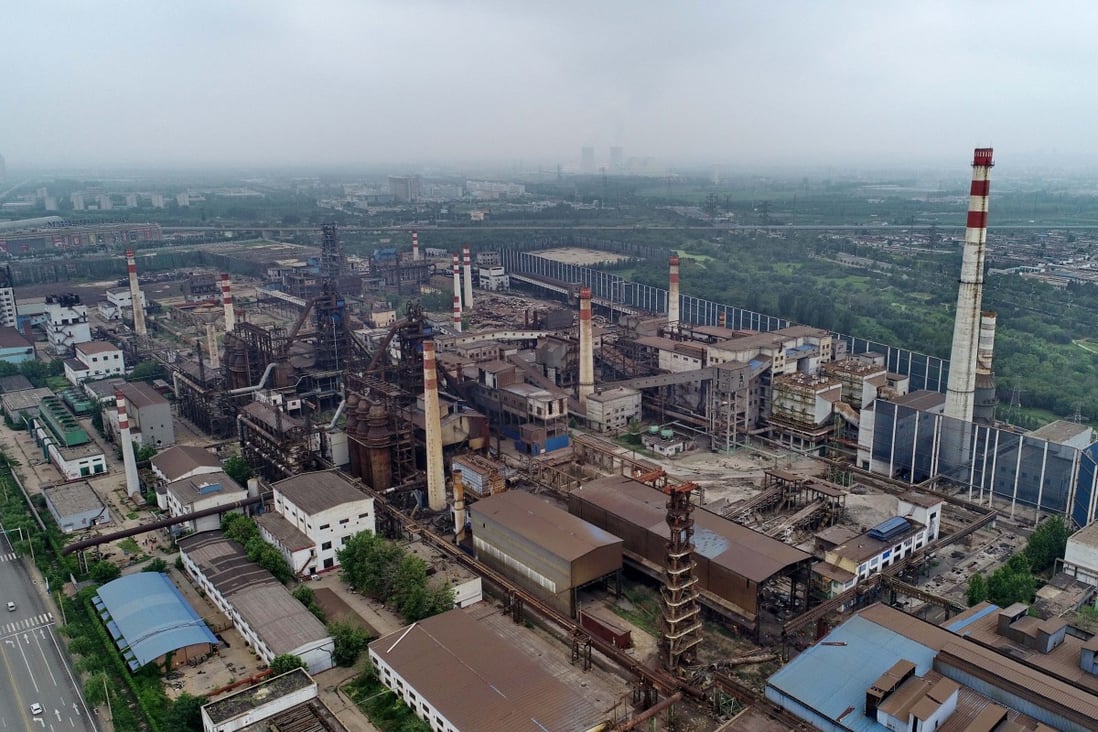 A file photo of a steel plant in Tangshan city. The city aims to build 30 hydrogen refuelling stations and have at least 2,500 hydrogen fuel-cell vehicles on the road by 2025. Photo: Xinhua
