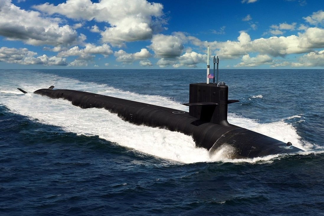 An artist’s rendering of the Columbia-class ballistic missile submarine expected to start patrols in 2031. Photo: US Navy