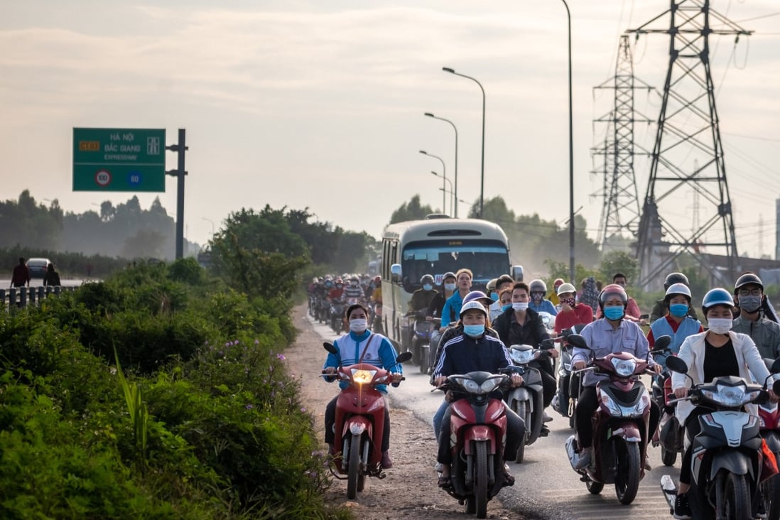 Workers in Vietnam’s Bac Giang province commute to work. File photo: Bloomberg