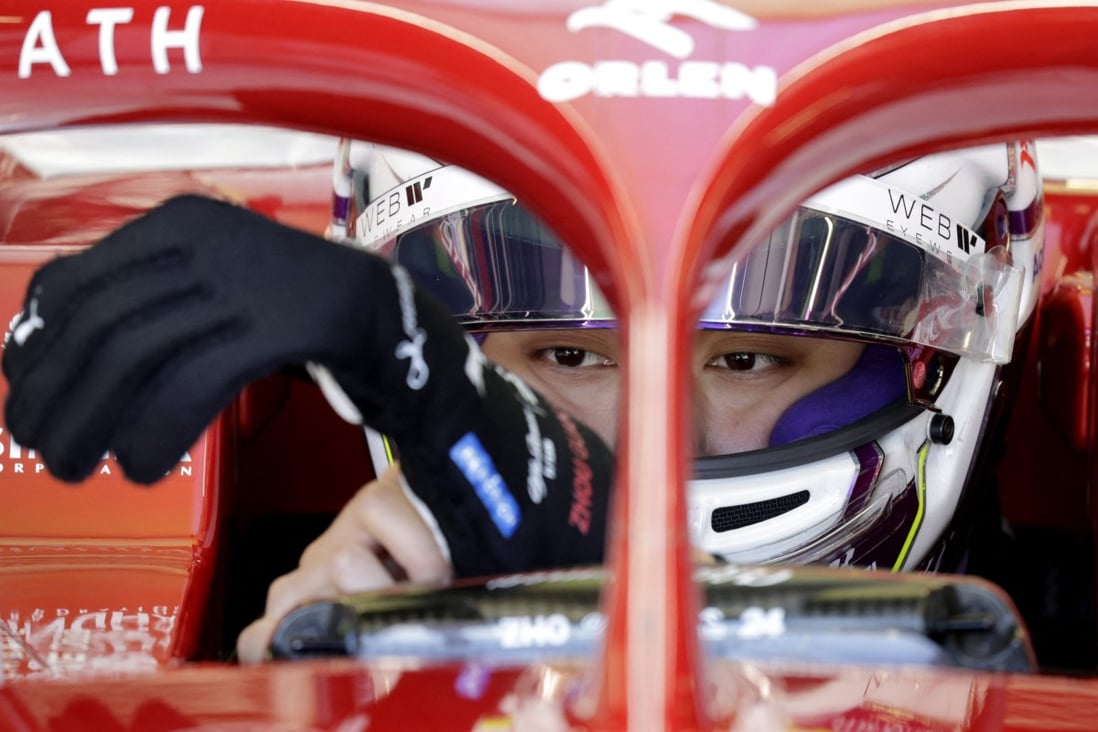 Alfa Romeo’s Zhou Guanyu was forced out of the Azerbaijan Grand Prix. Photo: Reuters
