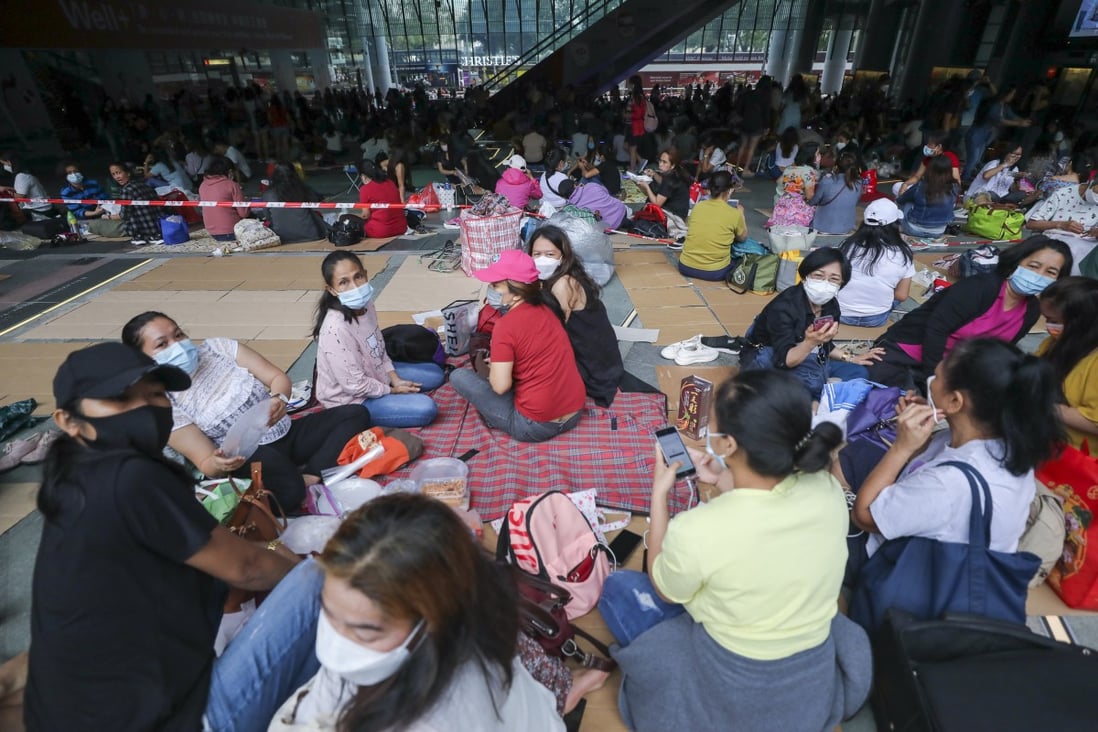 Migrant workers’ groups have slammed authorities for excluding helpers from the e-voucher scheme. Photo: Xiaomei Chen