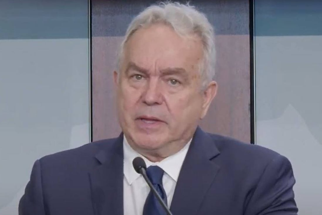 A screenshot of White House Indo-Pacific adviser Kurt Campbell, who discussed White House strategy for the region on Thursday.