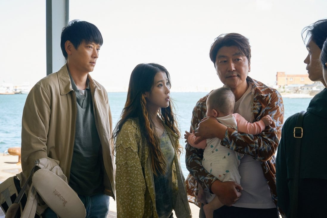 (From left) Gang Dong-won, IU and Song Kang-ho in a still from Broker, Japanese director Hirokazu Kore-eda’s first Korean film and the winner of two prizes at the 2022 Cannes Film Festival.
