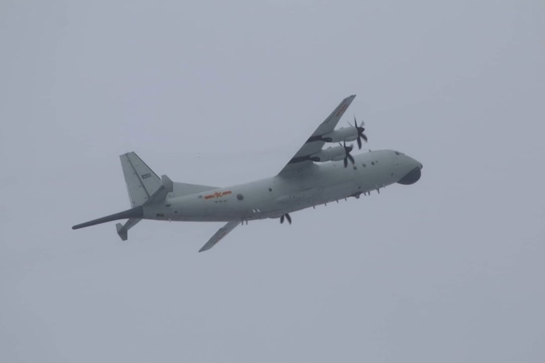 An undated photo made available by Taiwan’s defence ministry shows a PLA Y-8 flying in an undisclosed location. The ministry said it detected the aircraft in the island’s air space on Tuesday. Photo: EPA-EFE