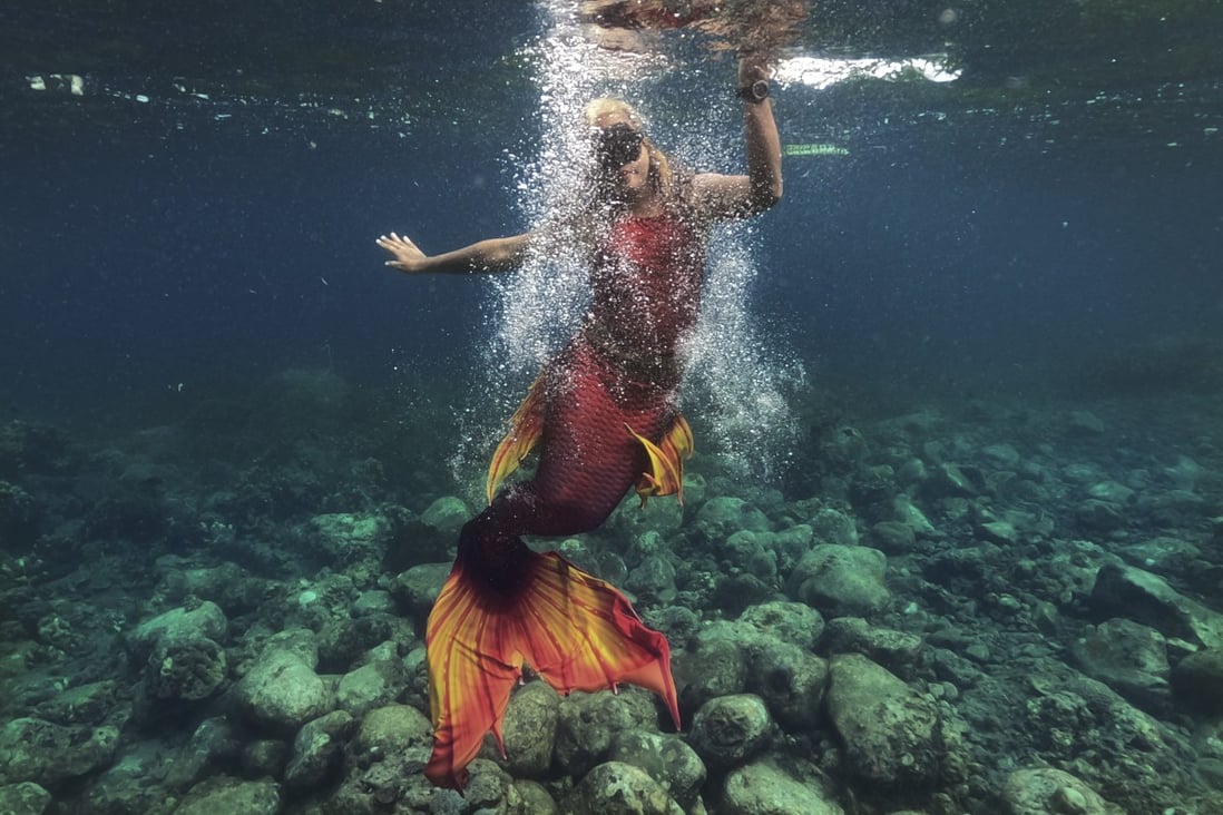 A mermaiding class in Mabini, Batangas province, Philippines. Photo: AP
