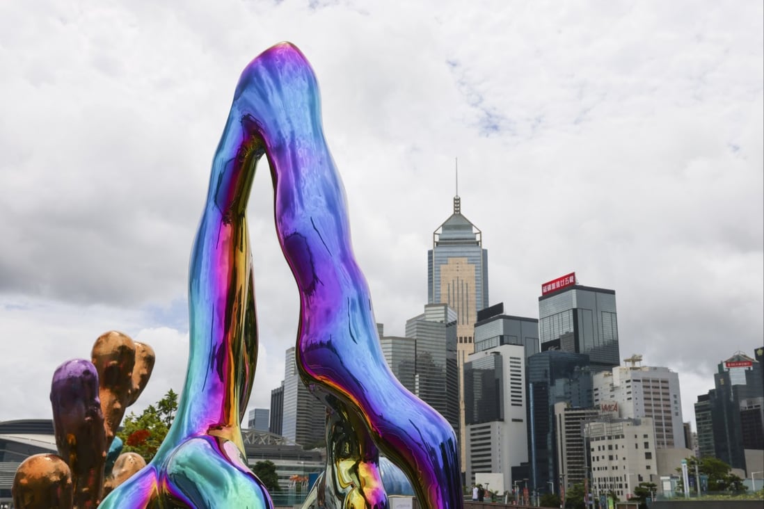 On Hong Kong’s 25th anniversary, the multimedia Art@Harbour exhibition celebrates unity and positivity. Above: the ‘Coral Fractals’ artwork in Tamar Park. Photo: Nora Tam