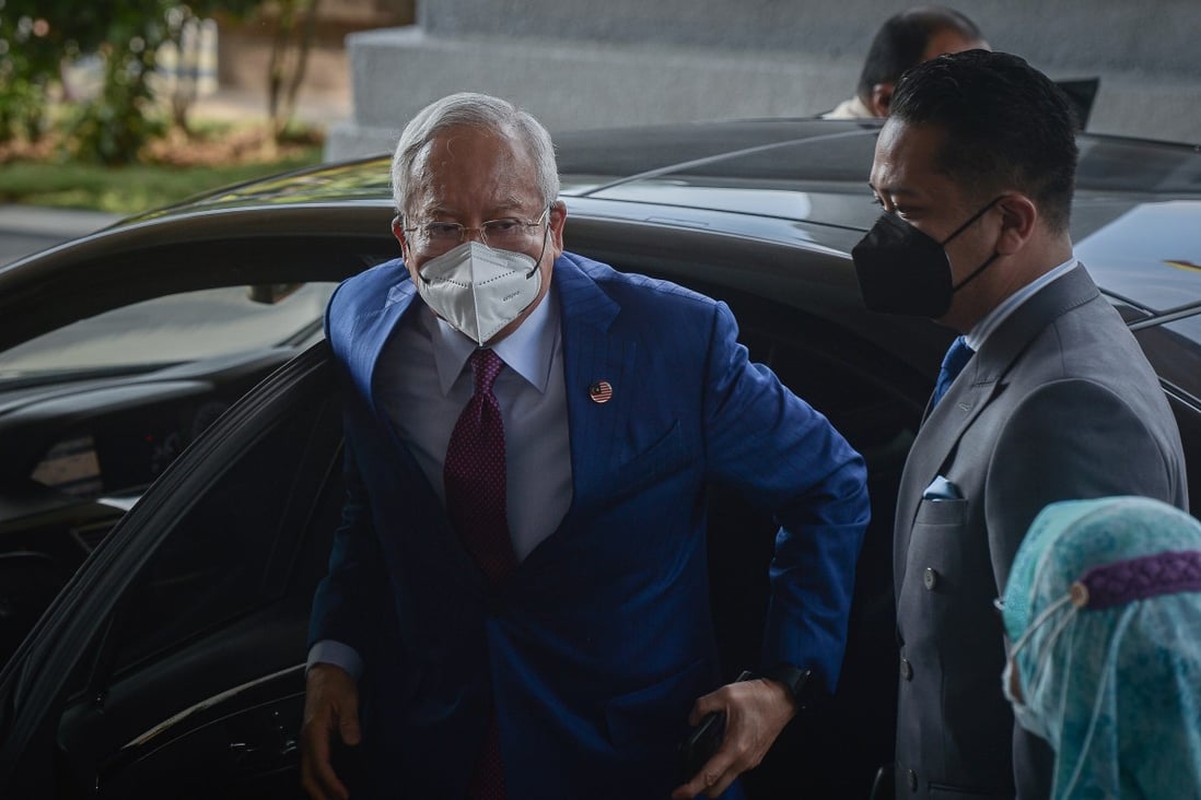 Former Malaysian prime minister Najib Razak arrives at the Kuala Lumpur High Court for the 1MDB trial on June 7. Photo: Bernama/dpa
