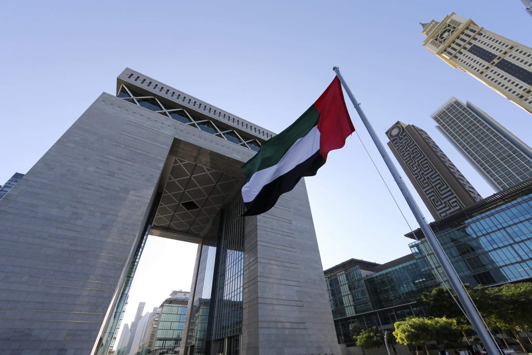 The UAE flag at the Dubai International Financial Centre in Dubai, UAE. Photo: Reuters