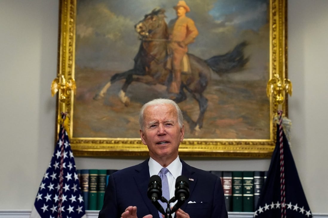 US President Joe Biden speaks shortly before signing a gun control bill into law at the White House on Saturday. Photo: Reuters