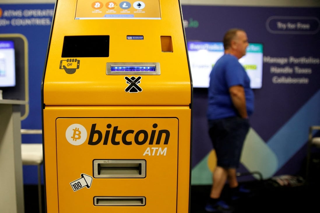 A bitcoin ATM is seen at a stand during the Bitcoin Conference 2022 in Miami Beach, Florida in April. Photo: Reuters