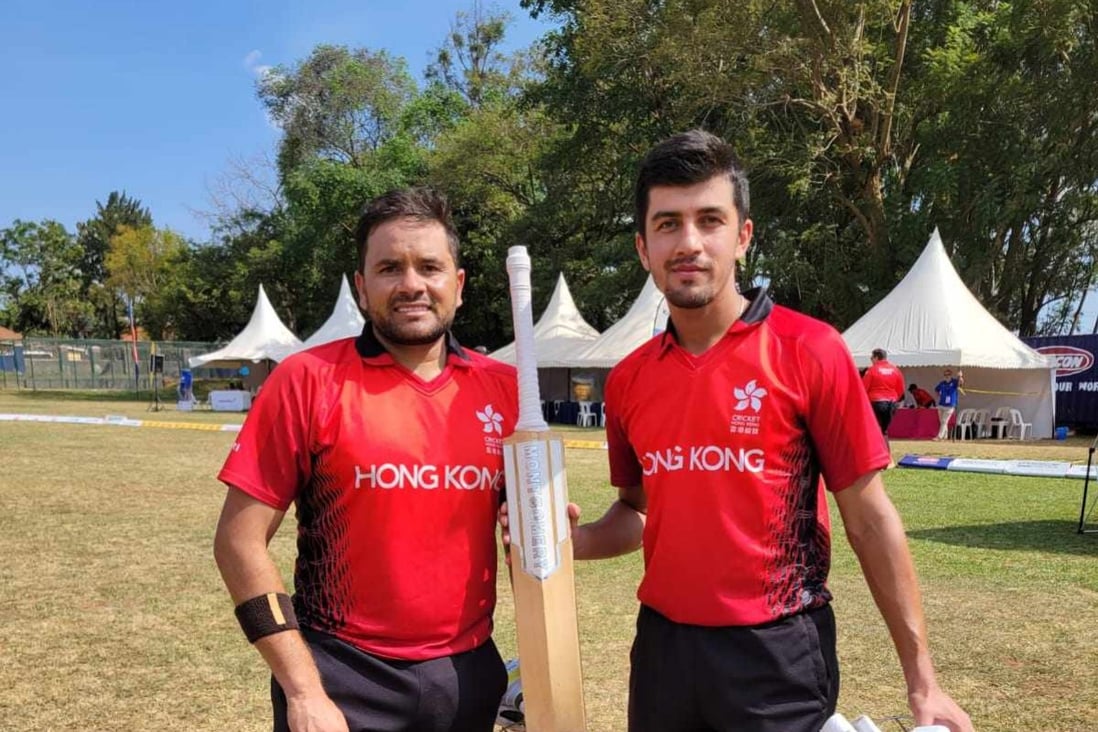 Hong Kong batters Yasim Murtaza (right) and Aizaz Khan put on 97 runs for the sixth wicket to guide their side to victory. Photo: Cricket Hong Kong