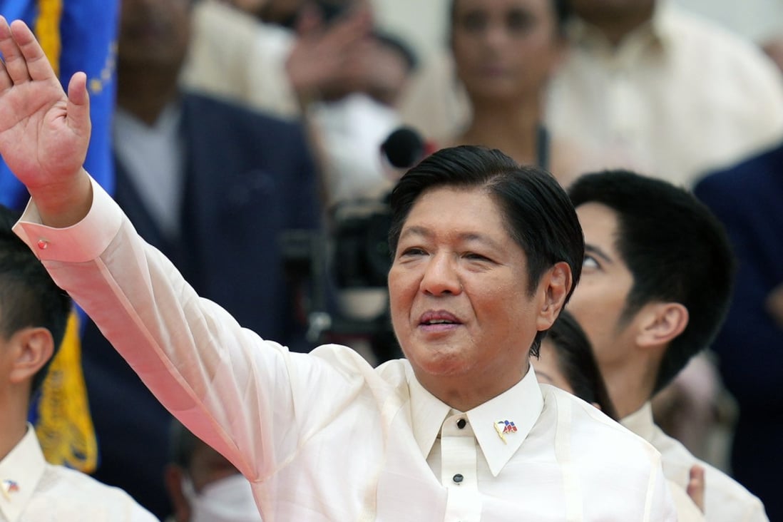 President Ferdinand “Bongbong” Marcos Jr., center, during the inauguration ceremony at National Museum on Thursday in Manila, Philippines. Marcos was sworn in as the country’s 17th president. Photo: AP