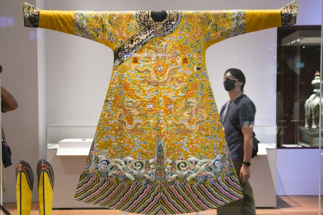 A festive robe made for a Chinese emperor on display at the Hong Kong Palace Museum. First announced in 2016, the museum is finally opening on July 2, 2022. Photo: Sam Tsang