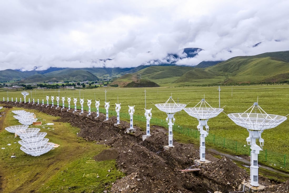 The Daocheng Solar Radio Telescope in Sichuan province will have more than 300 dish antennas. Photo: China News Service