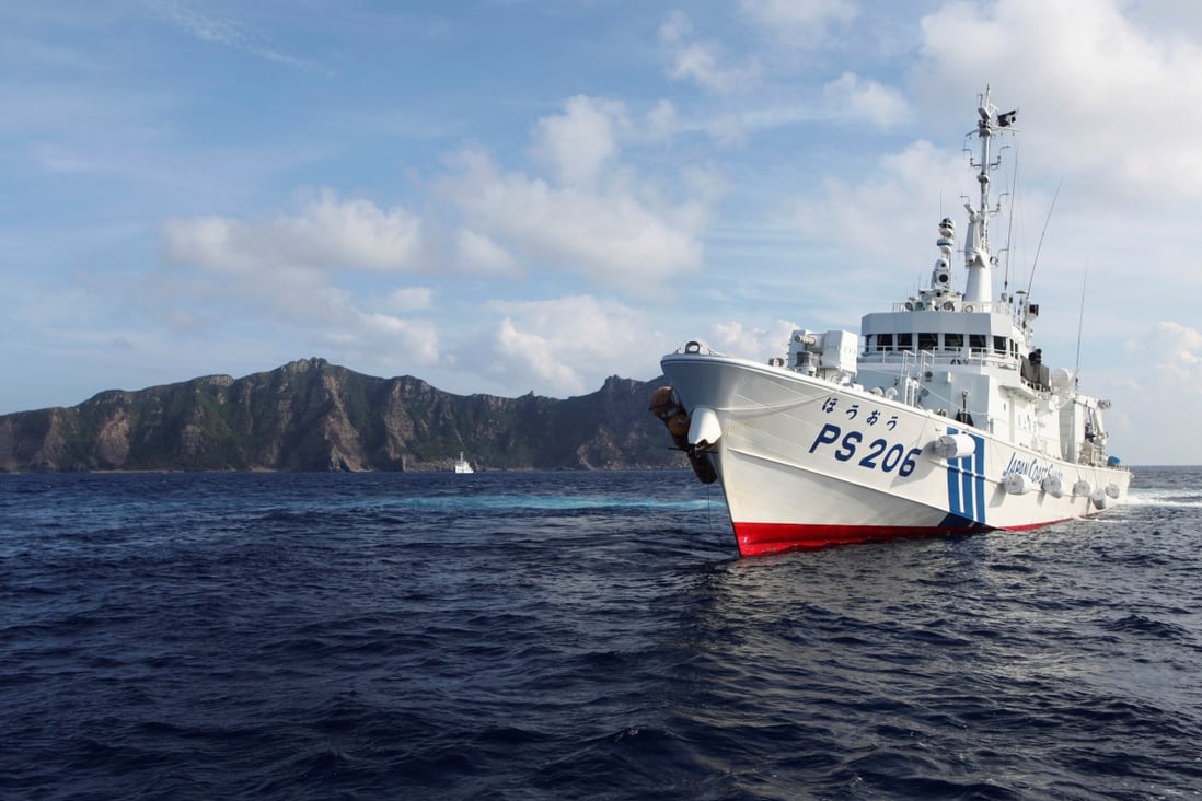 A Japanese coastguard vessel patrols near the disputed Diaoyu Islands in the East China Sea. The last time a Chinese navy vessel was seen near the islands was 2018, according to public broadcaster NHK. Photo: Reuters