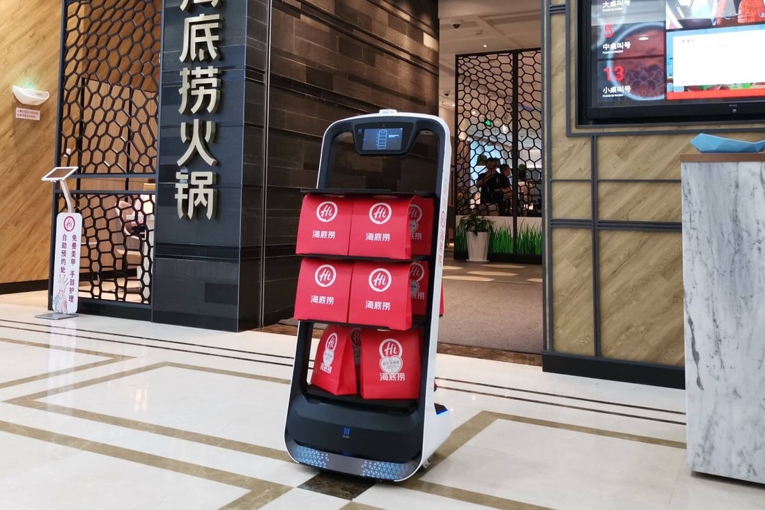 Catering robots developed by Pudu Tech have been adopted by thousands of restaurants in China, as well as some in foreign countries including Singapore, South Korea and Germany. Photo: Handout
