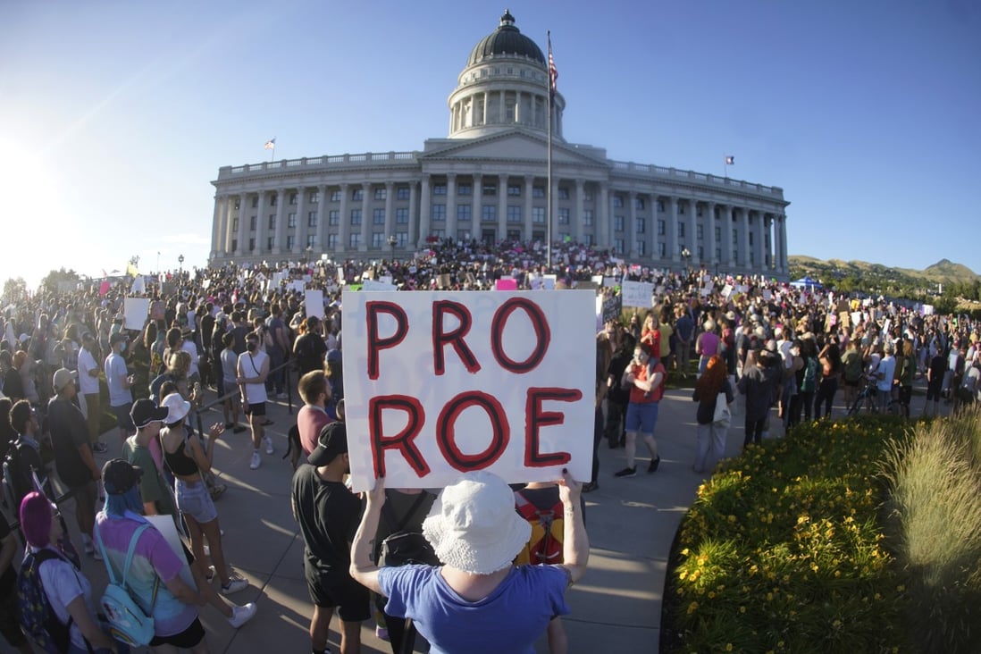 People attend an abortion-rights protest at the Utah State Capitol in Salt Lake City in the US after the Supreme Court overturned Roe vs Wade, on June 24, 2022. In ancient China, abortion was also a very contentious issue. Photo: AP