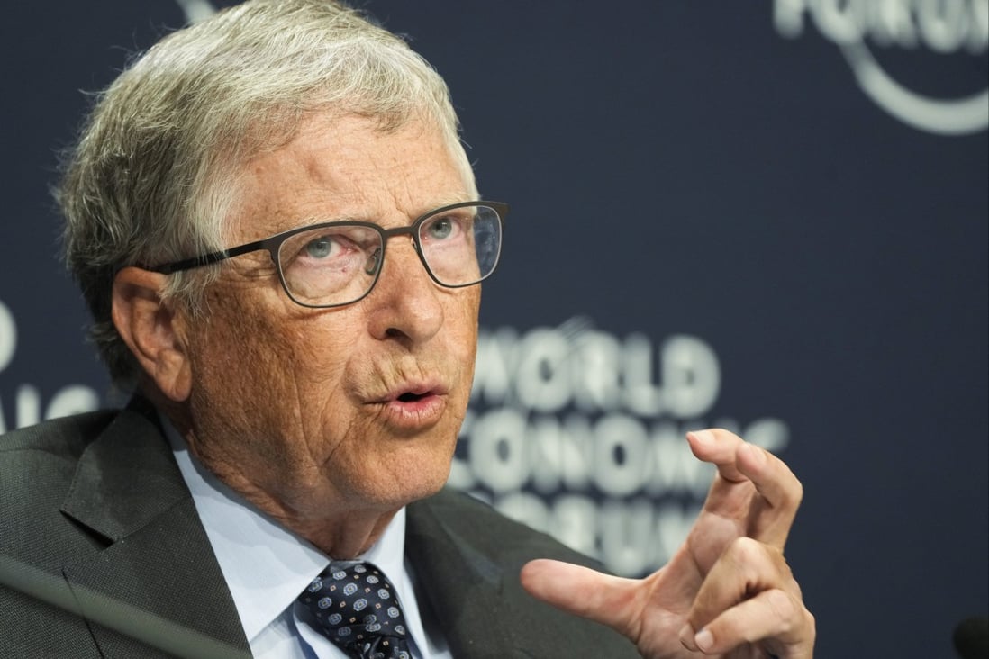 Bill Gates speaks at a news conference during the World Economic Forum in Davos, Switzerland in May. Photo: AP