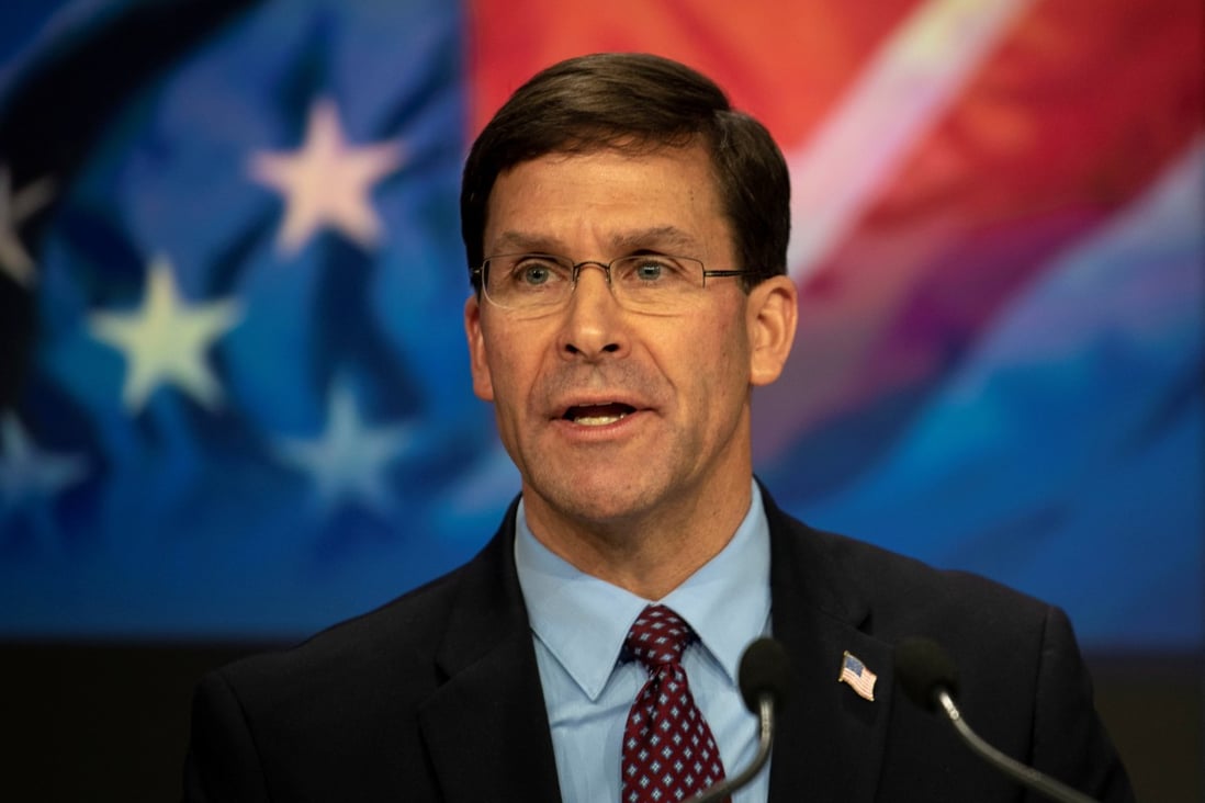 Mark Esper, US secretary of defence from 2019 to 2020,  has described Beijing as an “opponent”. Photo: Reuters